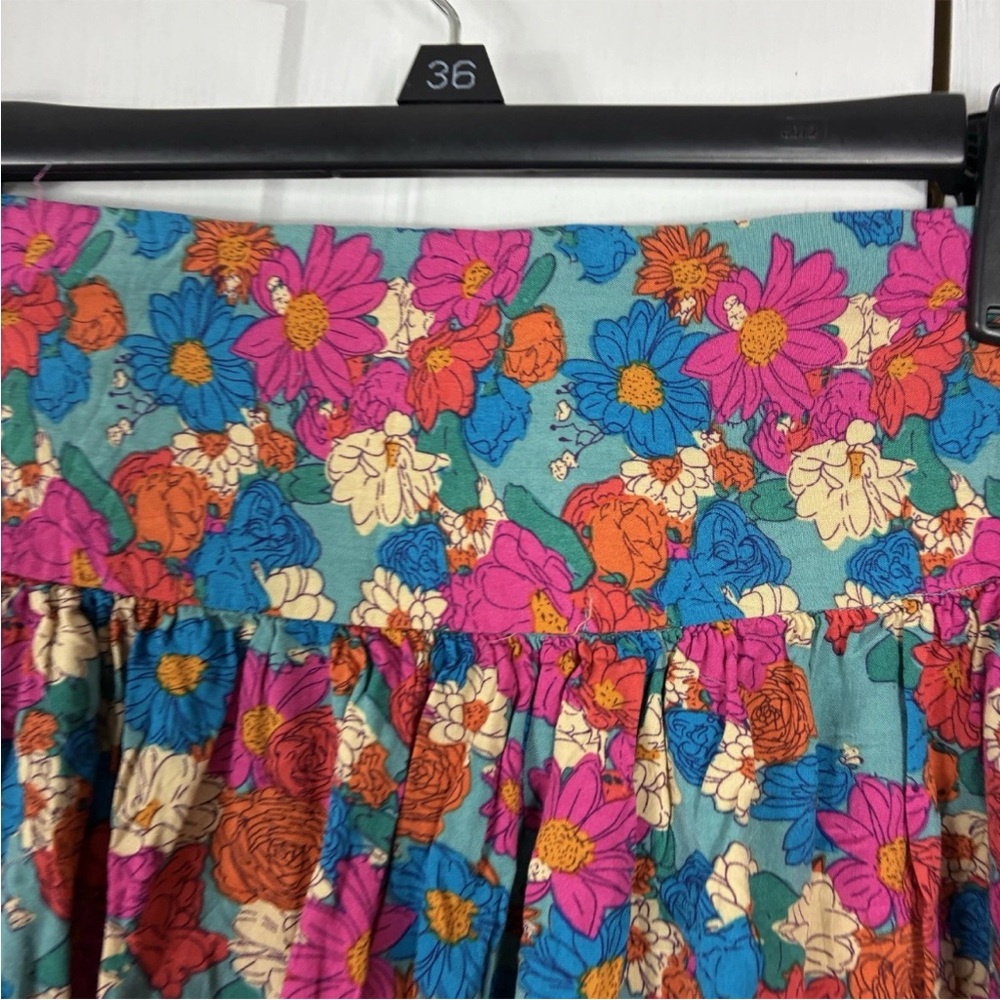 Natural Life Skirt M Multicolor Floral Rayon - Picture 6 of 7